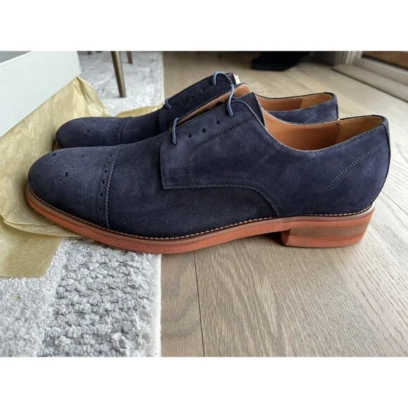 New Johnston & Murphy Collection Ashford Suede Leather Oxford Shoes men Sz 8.5